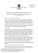 Report by the Chairperson of the Human Dimension Committee, Ambassador Anne- Kirsti Karlsen