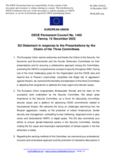 Statement by the Czech EU Presidency in response to the presentation by the Chairs of the Three Committees