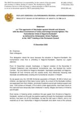 Statement by the Delegation of Armenia on the aggression of Azerbaijan against Artsakh and Armenia with the direct involvement of Turkey and foreign terrorist fighters