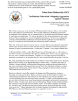 Statement by the Delegation of the United States of America on the Russian Federation’s ongoing aggression against Ukraine