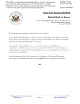 Statement by the Delegation of the United States of America in response to the statement by the Delegation of the Russian Federation
