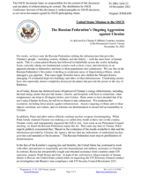 Statement by the Delegation of the United States of America on the Russian Federation’s ongoing aggression against Ukraine