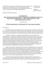 Statement by the Delegation of the Russian Federation on the International Day to End Impunity for Crimes against Journalists, observed on 2 November 2022