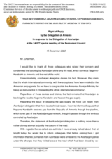 Statement by the Delegation of Armenia in response to the statement by the Delegation of Azerbaijan