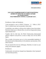 Address by Chairman-in-Office Bujar Osmani to the OSCE Permanent Council