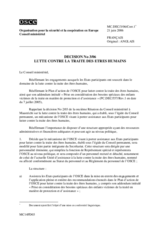 Décision No. 3/06 sur la lutte contre la traite des êtres humains