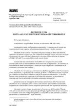 Decisione N.7/06 sulla lotta all’uso di internet per scopi terroristici