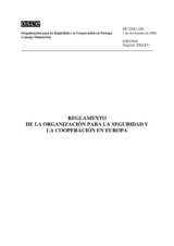 OSCE Ministerial Council, Document No. 1/06, Rules of Procedure of the Organization for Security and Co-operation in Europe