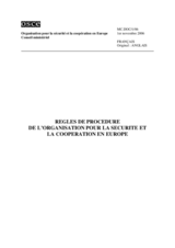 OSCE Ministerial Council, Document No. 1/06, Rules of Procedure of the Organization for Security and Co-operation in Europe