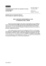 Ministerial Statement on the Presence of OMIK (fr)