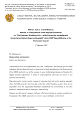 Address by the Minister of Foreign Affairs of Armenia, H.E. Mr. Ararat Mirzoyan