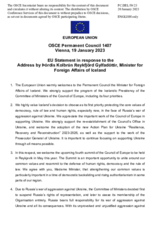 Statement by the Swedish EU Presidency in response to the address by the Chair of the Committee of Ministers of the Council of Europe, Minister for Foreign Affairs of Iceland, H.E. Ms. Thórdís Kolbrún Reykfjörd Gylfadóttir
