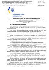 Statement by the Delegation of Ukraine on the Russian Federation’s ongoing aggression against Ukraine