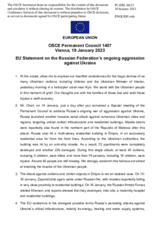 Statement by the Swedish EU Presidency on the Russian Federation’s ongoing aggression against Ukraine