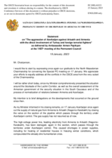 Statement by the Delegation of Armenia on the aggression of Azerbaijan against Artsakh and Armenia with the direct involvement of Turkey and foreign terrorist fighters
