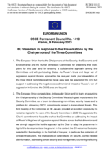 Statement by the Swedish EU Presidency in response to the presentations by the Chairpersons of the Security Committee, the Economic and Environmental Committee, and the Human Dimension Committee