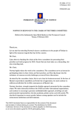 Statement by the Delegation of Norway in response to the presentations by the Chairpersons of the Security Committee, the Economic and Environmental Committee, and the Human Dimension Committee