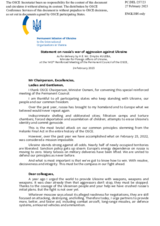 Statement by the Delegation of Ukraine on the Russian Federation’s ongoing aggression against Ukraine