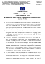 Statement by the Swedish EU Presidency on the Russian Federation’s ongoing aggression against Ukraine