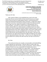 Statement by the Delegation of the United States of America on the Russian war of aggression against Ukraine