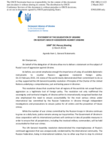 Statement by the Delegation of Ukraine on the Russian war of aggression against Ukraine