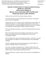 Remarks As Delivered by U.S. Deputy Assistant Secretary Matthew D. Steinhelfer