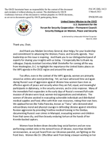 Statement by the Delegation of the United States of America on “UNSCR 1325 Women, Peace and Security”