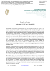 Statement by the Delegation of Ireland on “UNSCR 1325 Women, Peace and Security”