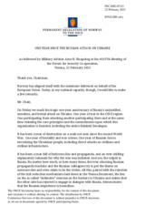 Statement by the Delegation of Norway on the Russian war of aggression against Ukraine