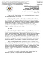 Statement by the Delegation of the United States of America on the Code of Conduct