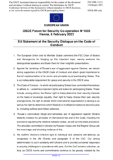 Statement by the Swedish EU Presidency on the Code of Conduct