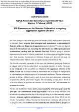 Statement by the Swedish EU Presidency on the Russian war of aggression against Ukraine