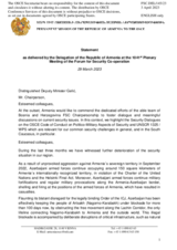Statement by the Delegation of Armenia in response to the statement by H.E. Mr. Slaven Galić, Deputy Minister of Defence of Bosnia and Herzegovina