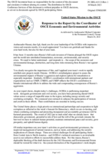 Statement by the Delegation of the United States of America in response to the report by the Co-ordinator of OSCE Economic and Environmental Activities, Ambassador Igli Hasani