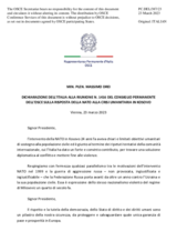 Dichiarazione dell’Italia sulla risposta della NATO alla crisi umanitaria in Kosovo