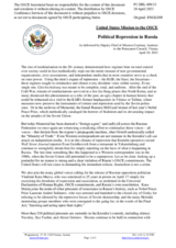 Statement by the Delegation of the United States of America on the political repression in Russia