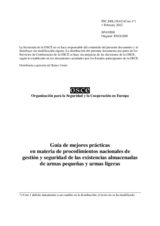 Guía de mejores prácticas en materia de procedimientos nacionales de gestión y seguridad de las existencias almacenadas de armas pequeñas y armas ligeras
