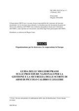 GUIDA DELLE MIGLIORI PRASSI SULLE PROCEDURE NAZIONALI PER LA GESTIONE E LA SICUREZZA DELLE SCORTE DI ARMI DI PICCOLO CALIBRO E LEGGERE