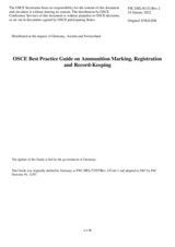 OSCE Best Practice Guide on Ammunition Marking, Registration  and Record-Keeping