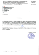 Response by the Delegation of France to the Questionnaire on the Code of Conduct on Politico-Military Aspects of Security