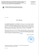 Response by the Delegation of Slovenia to the Questionnaire on the Code of Conduct on Politico-Military Aspects of Security