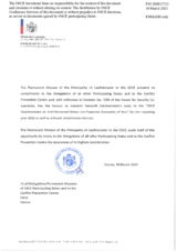 Response by the Delegation of Liechtenstein to the Questionnaire on Anti-Personnel Mines and Explosive Remnants of War