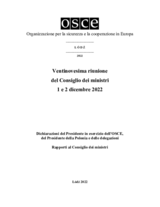 Final Document of the Twenty-Ninth Meeting of the Ministerial Council, Łódź, 1-2 December 2022