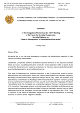 Statement by the Delegation of Armenia on the security dialogue on capacity development in humanitarian mine action