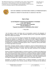 Statement by the Delegation of Armenia in response to the statement by the Delegation of Azerbaijan