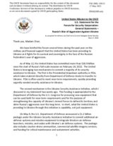 Statement by the Delegation of the United States of America on the Russian war of aggression against Ukraine