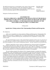 Statement by the Delegation of the Russian Federation in response to the statement by H.E. Mr. Slaven Galić, Deputy Minister of Defence of Bosnia and Herzegovina