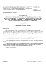 Statement by the Delegation of the Russian Federation on the issuance of visas by Austria to Russian diplomats and administrative and technical personnel