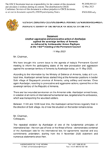 Statement by the Delegation of Armenia on another aggressive and provocative action of Azerbaijan against the sovereign territory of Armenia
