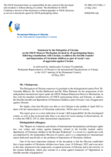 Statement by the Delegation of Ukraine on the Moscow Mechanism invoked by 45 participating States